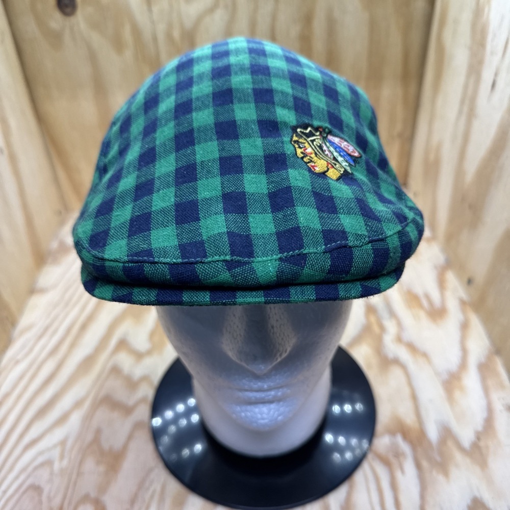 Chicago Blackhawks Plaid‎ Newsboy Cap Embroidered Ivy Flat Hat Kick10